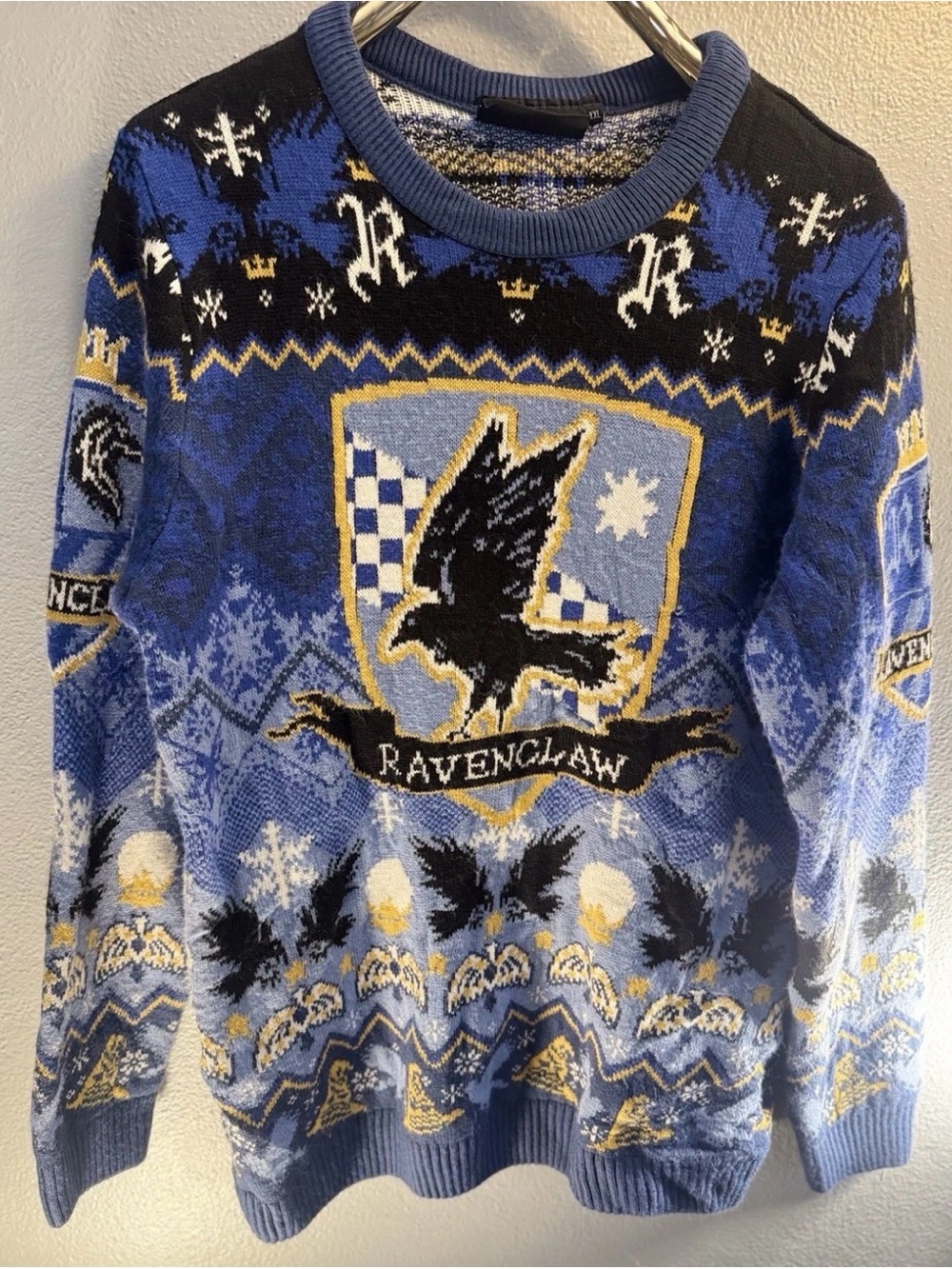 Harry Potter Ravenclaw Blue Crewneck Sweater with Gold  Christmas Halloween